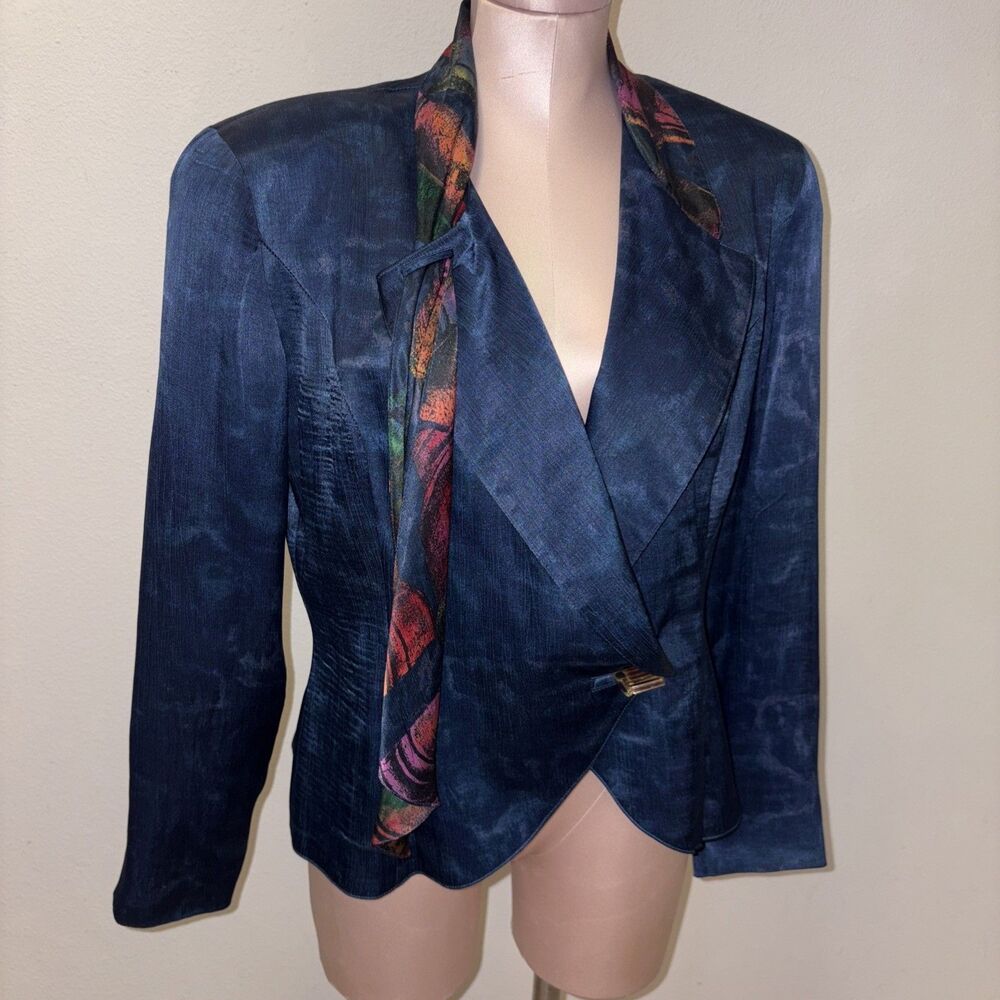Platinum By Dorothy Schoelen Blazer Womens Size Medium Jacket Style No 2948 Blue